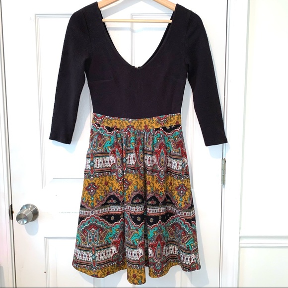 Anthropologie Maeve Paisley Fit And Flare Dress 2 - Picture 3 of 12